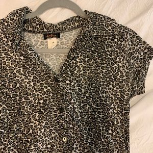 Vintage leopard button up shirt